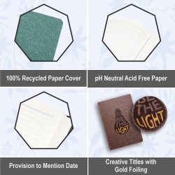 Anupam Natal A5 Ruled Notebook 192 Pages 80Gsm 100% Recycled Paper Cover with Gold Foiling Designer Titles