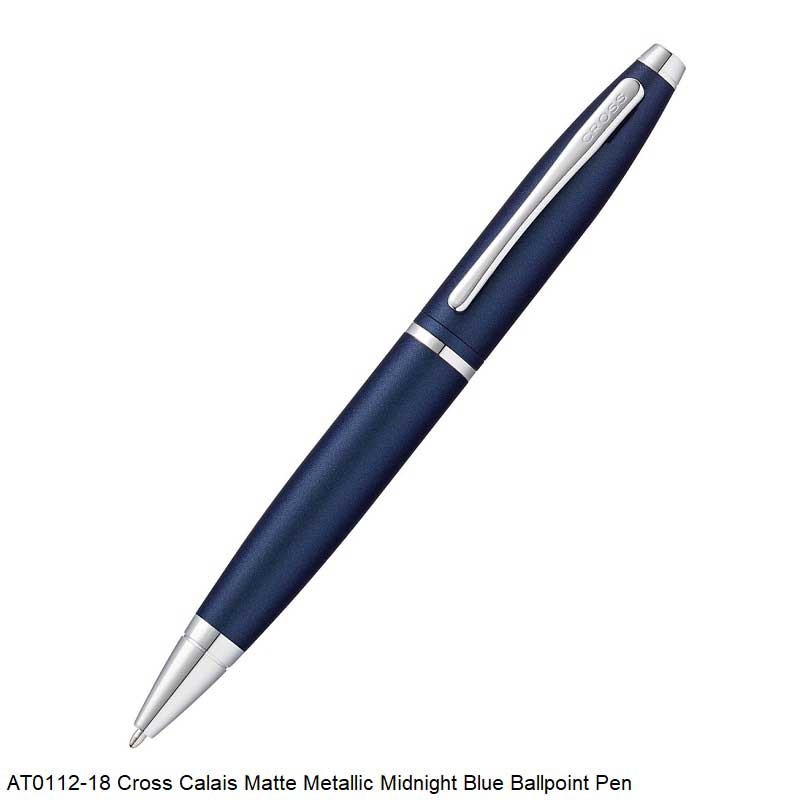 Cross Calais Matte Metallic Midnight Blue Ballpoint Pen AT0112-18