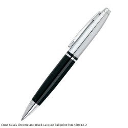 Cross Calais Chrome & Black Lacquer Ballpoint Pen AT0112-2
