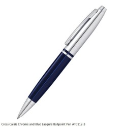 Cross Calais Chrome & Blue Lacquer Ballpoint Pen AT0112-3