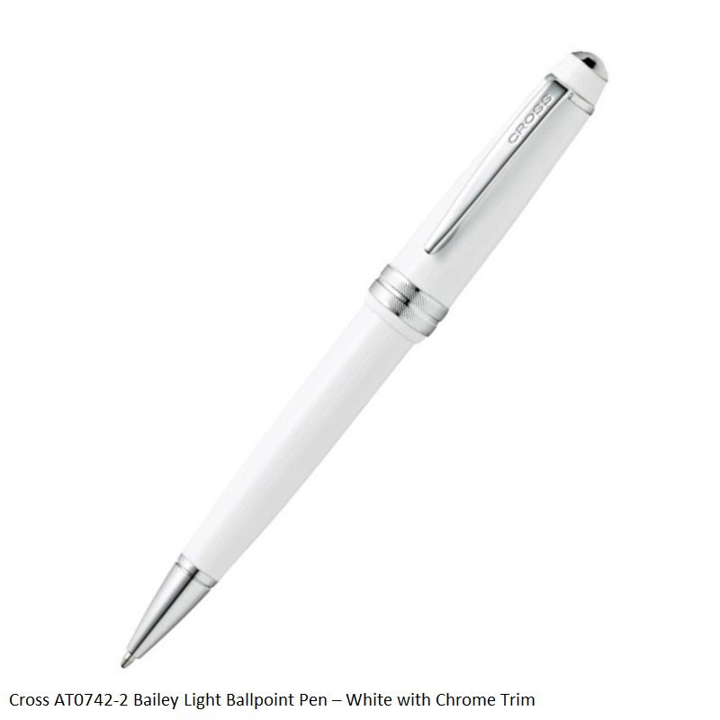 Cross Bailey Light White with Chrome Trim Ballpoint Pen AT0742-2