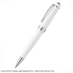 Cross Bailey Light White with Chrome Trim Ballpoint Pen AT0742-2