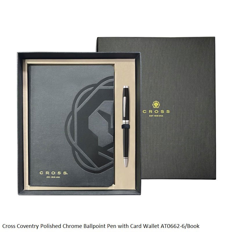 Cross Coventry Black Lacquer Ballpoint Pen with Book AT0662-6/Book