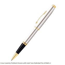 Cross Coventry Polished Chrome with Gold Tone Rollerball Pen AT0665-2