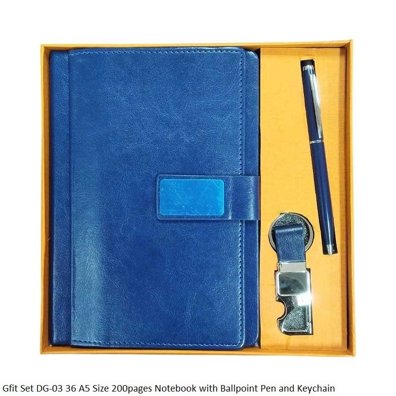 Gift Set DG-03 36 A5 Size 200pages Notebook with Ballpoint Pen and Keychain