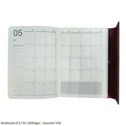 Notebook AT17 PU Magnetic Closer 200Pages - Assorted Title