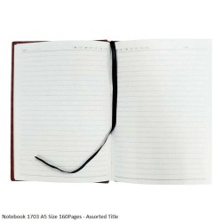 Notebook 1703 A5 160Pages - Assorted Title