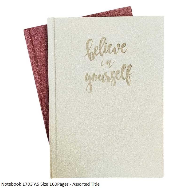 Notebook 1703 A5 160Pages - Assorted Title