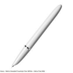 Kaco - Retro Hooded Fountain Pen White - Extra Fine Nib