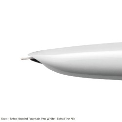 Kaco - Retro Hooded Fountain Pen White - Extra Fine Nib