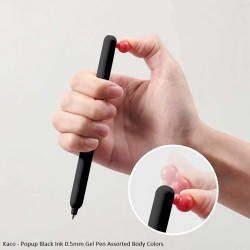 Kaco Popup Black Ink 0.5mm Gel Pen Assorted Body Colors