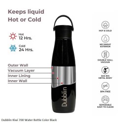 Dubblin Kiwi 700 Water Bottle Black 700ml Capacity
