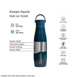 Dubblin Kiwi 500 Water Bottle Blue 500ml Capacity