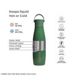 Dubblin Kiwi 500 Water Bottle Green 500ml Capacity