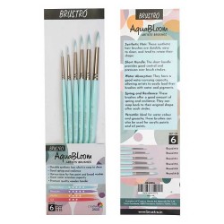 Brustro AquaBloom Artist's Paint Brushes - Round - Set of 6 Sizes - 0, 2, 4, 6, 8, 10