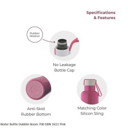 Dubblin Boom 700 Water Bottle Pink 625ml Capacity