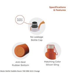 Dubblin Boom 700 Water Bottle Orange 625ml Capacity
