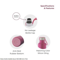 Dubblin Boom 1000 Water Bottle PInk 900ml Capacity