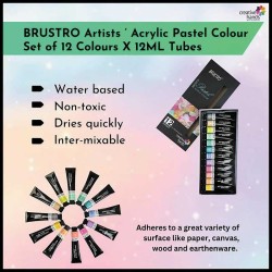 Brustro Artist's Acrylic Pastel Colour Set of 12 Colors X 12ml Tubes