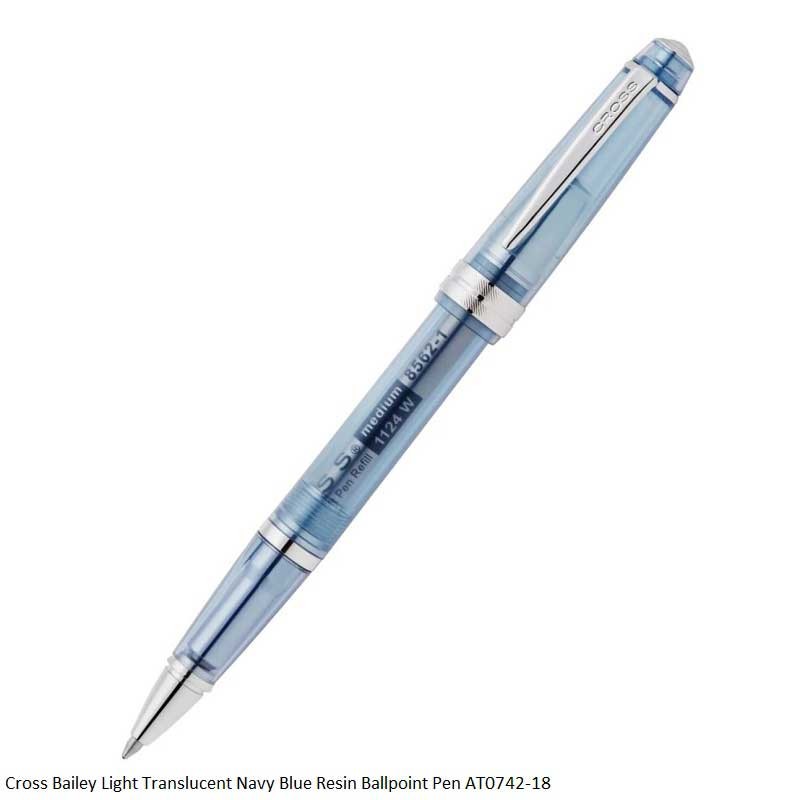 Cross Bailey Light Translucent Navy Blue Resin Ballpoint Pen AT0742-18