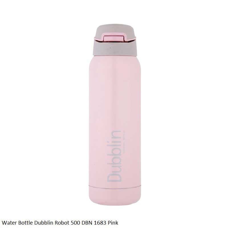 Dubblin Robot 500 Water Bottle Pink 475ml Capacity