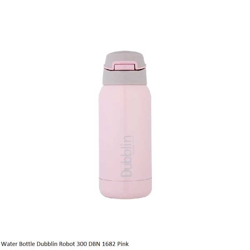 Dubblin Robot 300 Water Bottle Pink 300ml Capacity