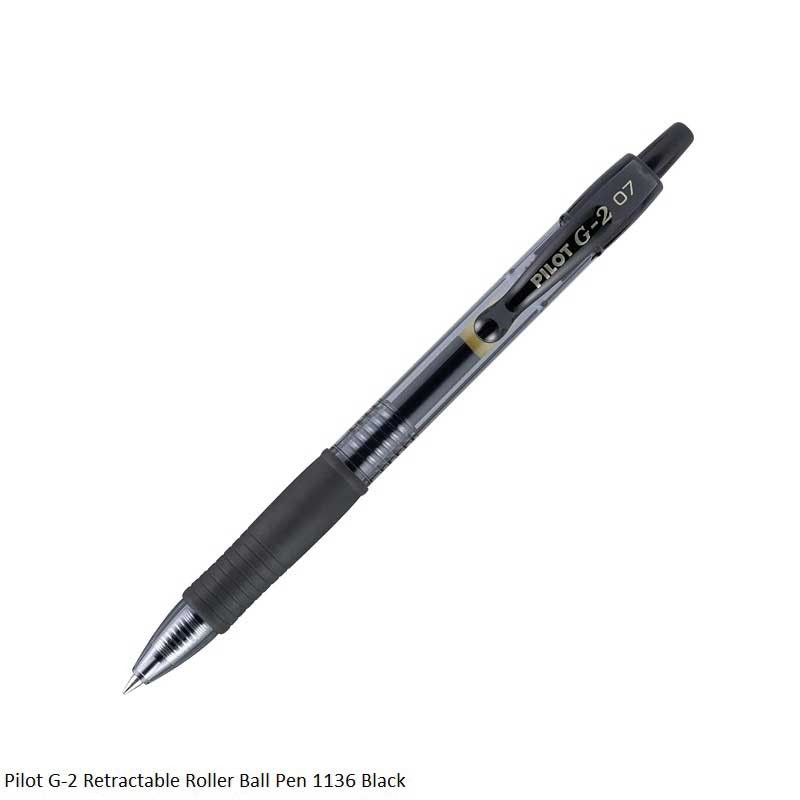 Pilot G-2 Retractable Roller Ball Pen 1136 Black