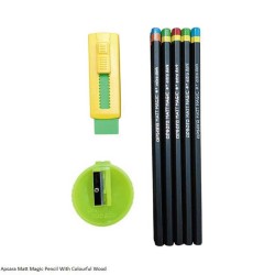 Apsara Matt Magic Pencil With Colourful Wood, Pack of 10 Pencil Each