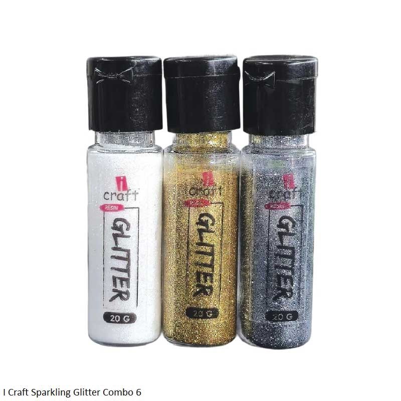 ICraft Sparkling Glitter Combo No.6 Assorted 3 Colours
