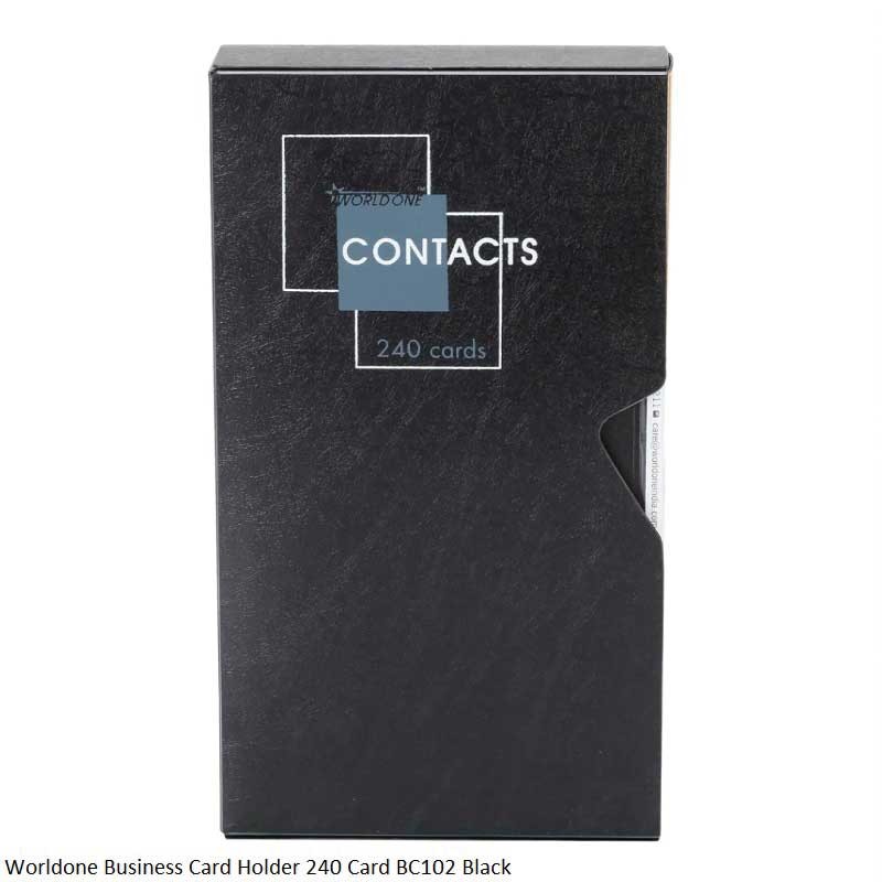 Worldone Business Card Holder 240 Cards BC102 Assorted 3 Color