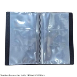 Worldone Business Card Holder 240 Cards BC102 Assorted 3 Color