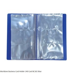 Worldone Business Card Holder 240 Cards BC102 Assorted 3 Color