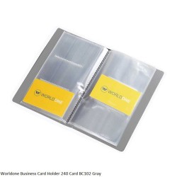 Worldone Business Card Holder 240 Cards BC102 Assorted 3 Color