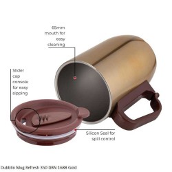 Dubblin Mug Refresh 350 DBN 1688 Gold 350ml Capacity