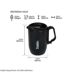 Dubblin Mug Refresh 350 DBN 1688 Black 350ml Capacity