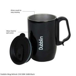 Dubblin Mug Refresh 350 DBN 1688 Black 350ml Capacity