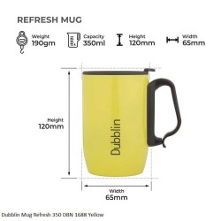 Dubblin Mug Refresh 350 DBN 1688 Yellow 350ml Capacity