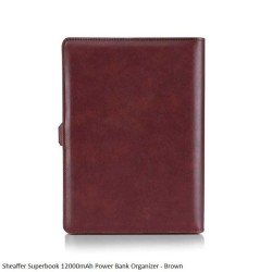 Sheaffer Superbook 12000mAh Power Bank Organizer - Brown