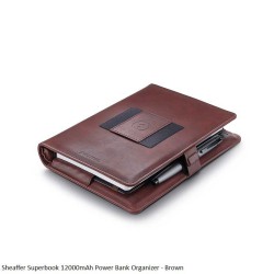 Sheaffer Superbook 12000mAh Power Bank Organizer - Brown
