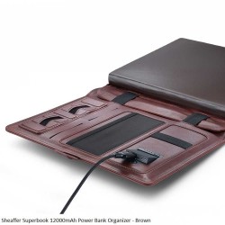 Sheaffer Superbook 12000mAh Power Bank Organizer - Brown