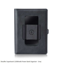Sheaffer Superbook 12000mAh Power Bank Organizer - Grey