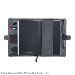 Sheaffer Superbook 12000mAh Power Bank Organizer - Grey