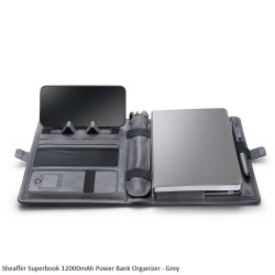 Sheaffer Superbook 12000mAh Power Bank Organizer - Grey