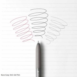 Kaco Easy 3in1 Multifunction Pen Black and Red Gel Pen and 0.5mm Mechanical Pencil