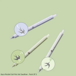 Kaco Rocket Gel Pen Set Swallow - Pack Of 3 Ink Color Black