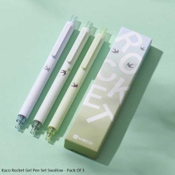 Kaco Rocket Gel Pen Set Swallow - Pack Of 3 Ink Color Black