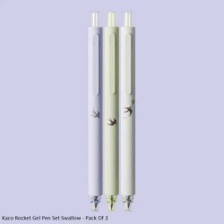 Kaco Rocket Gel Pen Set Swallow - Pack Of 3 Ink Color Black