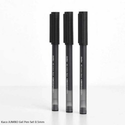 Kaco JUMBO Gel Pen Set 0.5mm Pack of 3  Ink Black