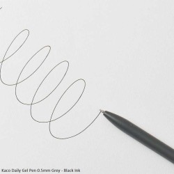 Kaco Daily Gel 0.5 Black Ink Pen - Grey Body