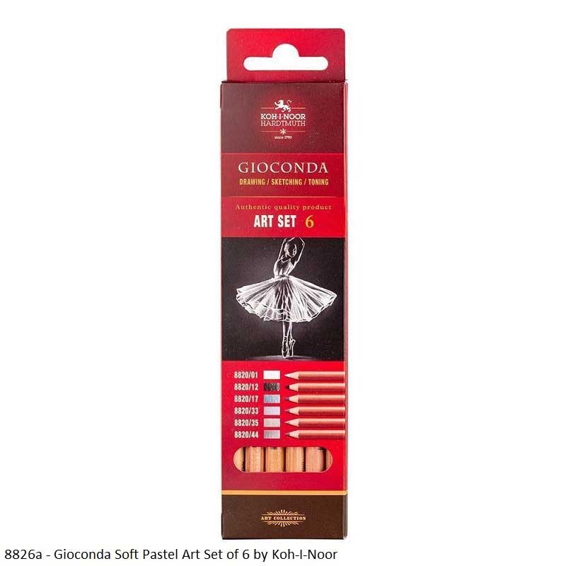 8826 - Gioconda Soft Pastel Art 6 Pencil Grey Tone Set of 6 by Koh-I-Noor